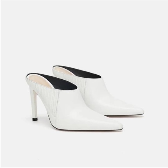 white leather mules zara